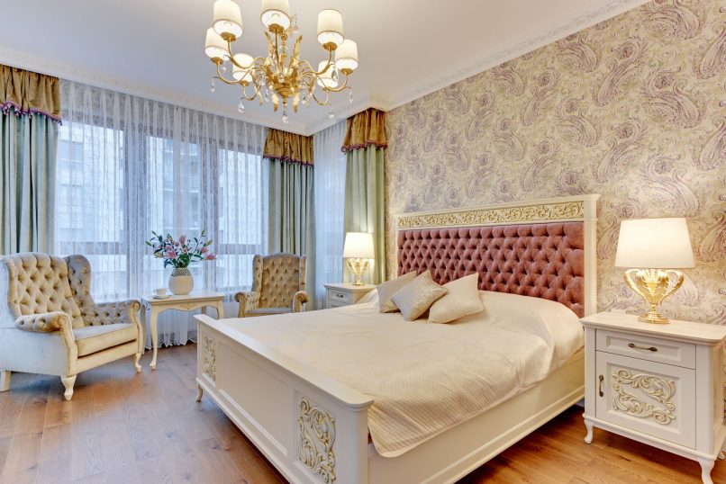 wytworna sypialnia, aranżacja, projekt i wykończenie pod klucz